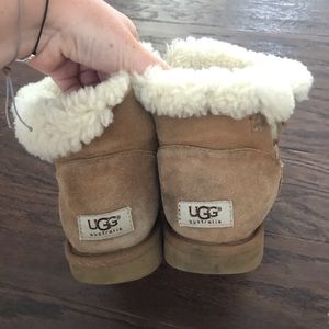 Tan UGG boots with button, size 8